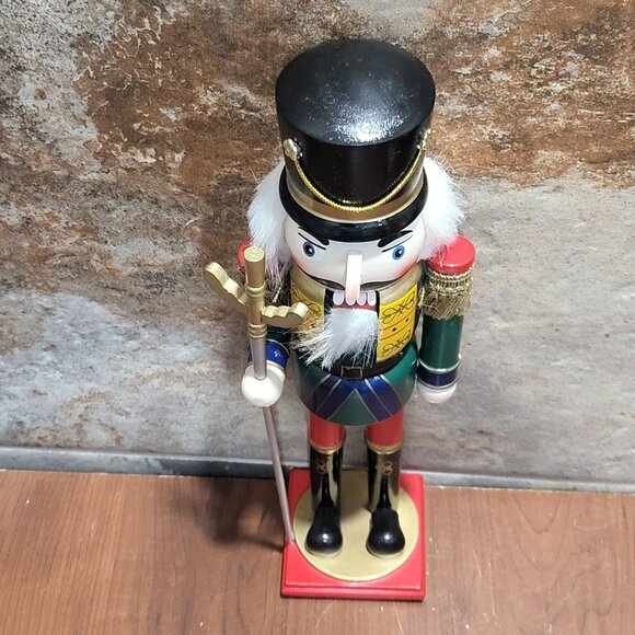 Pier Wooden Nutcracker Soldier With Sword Decorative Accent 12 Inch Tall - Picture 4 of 11